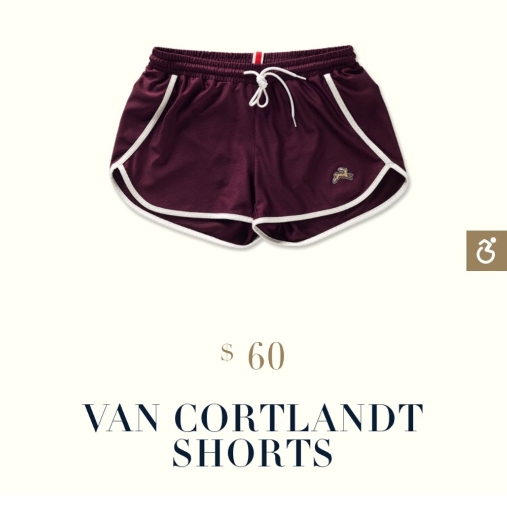 Tracksmith Maroon Van Cortlandt running shorts